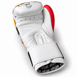 Katsudo leather boxing gloves CrushX, white-patterned